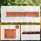 WORTH Garden Edging Border 7.9" H x 42" L, Flexible Short Wood Fence Roll Brick Red Finish, Wooden Lawn Edging for Landscaping, Wood Edging Borders for Flower Beds, Lawn & Tree Borders