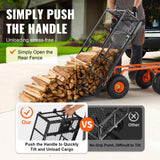 VEVOR 880lbs Steel Garden Dump Cart Utility Wagon, Heavy Duty Yard Dump Wagon Cart with Removable Sides, Pullable Handle, Utility Liner, 10in All Terrain Wheels
