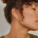 micuco Small Gold Hoop Earrings for Women Men, 3 Pairs Gold Huggie Hoops 8