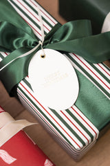 Merry Market Christmas Wrapping Paper Rolls, Premium Matte Gift Wrap, 30” x 168” Large Roll, Bows Stripes Design, Holiday Gift Wrapping