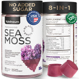 Multimineral Sea Moss Glow Gummies - Irish Seamoss for Immunity, Thyroid Health, Skin - Detox Cleanse Gummies with Black Seed Oil, Bladderwrack, Ashwagandha - No Sugar, GMO - for Men and Women
