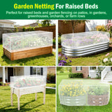 2 Pack Garden Netting for Raised Beds, 4.8X2.2FT Drawstring Plant Covers