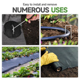 JELNER Garden Stakes,6 Inch 11 Gauge 100pcs Galvanized Landscape Staples + 100pcs Gaskets + 1Pick Hook, Tent Stakes Landscaping Fabric SOD Pins for Weed Fabric Barrier,Groud Cover,Fence