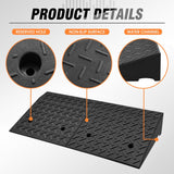 DNA MOTORING 6.3" Rise Rubber Curb Ramp Heavy Duty Loading Driveway Ramp Threshold Ramp 38.5 in L x 19.6 in W x 6.3 in H for Loading Dock, Warehouse, Wheelchair, Motorcycles, Cars, TOOLS-00652