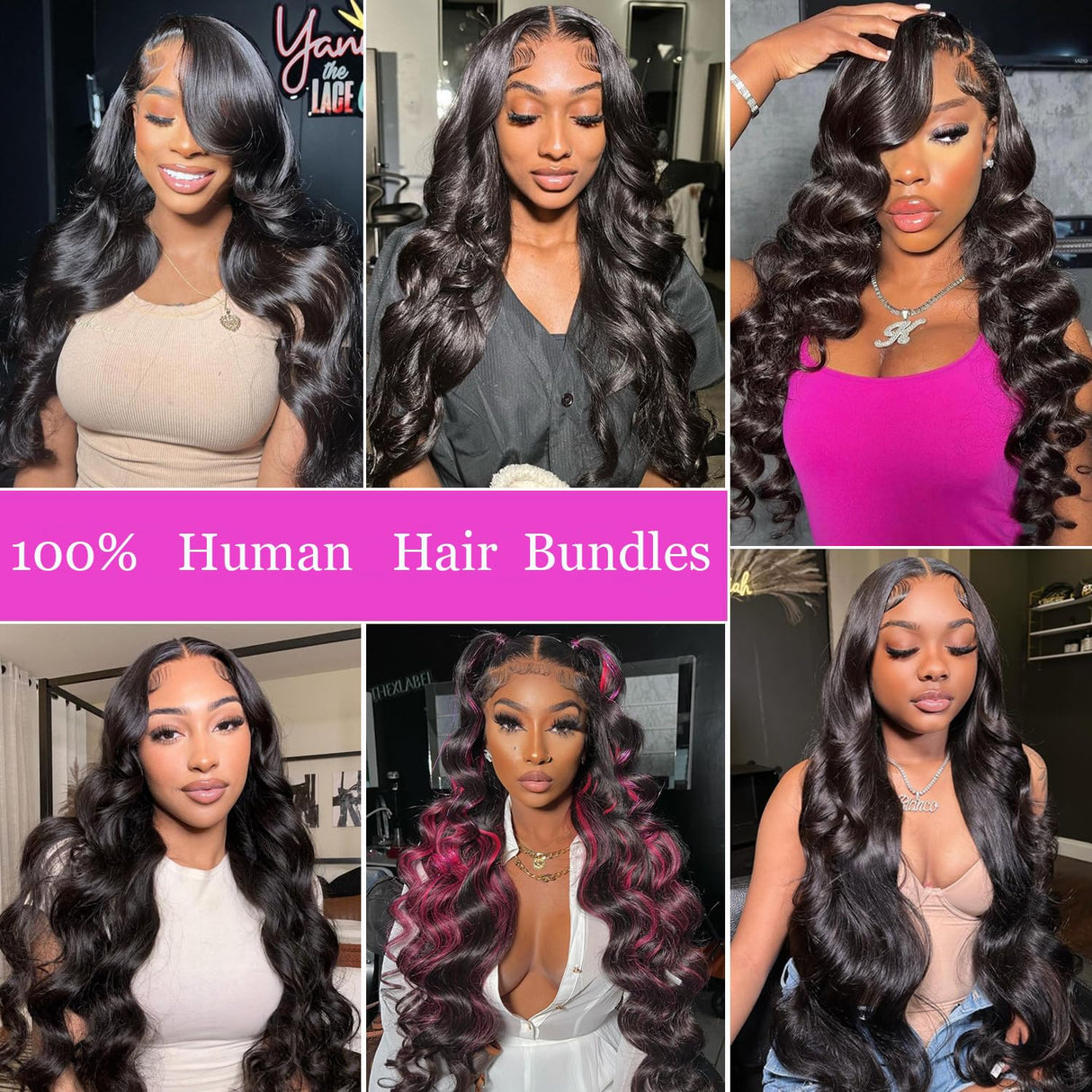 Body Wave Bundles Human Hair 20 22 24 26 Inch 12A Human Hair Bundles 100% Unprocessed Brazilian Human Hair Extensions for Women Natural Black