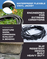 Iron Forge Cable Black Outdoor Extension Cord 50 ft, 16/3, 50 Foot Outdoor Extension Cord, 3 Prong, Weatherproof - Great for Outside Use