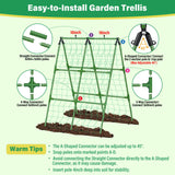 Sunwinx 2Pack 51x35Inch Cucumber Trellis for Raised Bed, Adjustable A-Frame Garden Trellis for Climbing Plants Outdoor with Climbing Net, Meal Plant Trellis for Vegetables Pea Bean Tomato Squash Grape