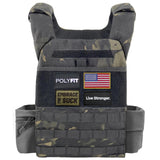 Polyfit (Fortify) Weighted Vest for Strength and Endurance Training, Fitness Workouts, Running, WODs - Multicam Black