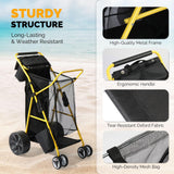 Bonnlo Beach Fishing Cart for Sand, Solid Wheel 11" Large All Terrain Wheels, Foldable Beach Wagon, Insulated Bag, 165lbs Capacity, Large Storage Space