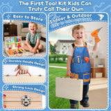 Kids Tool Set with Drill, Educational Montessori Toys for 3 Year Old Boys 44 Pcs STEM Kids Toys Wooden Toddler Tool Set with Apron & Box Christmas Birthday Gifts for 3 4 5 Year Old Boy Girl