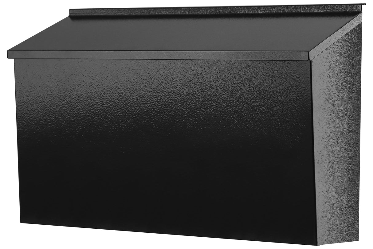 KYODOLED Wall-Mount Mailbox for House, Large Capacity Mail Box, Galvanized Steel Rust-Proof Metal Post Box, Mailboxes for Outside,15.7"x9.9"x4.9" Black