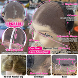 CYNOSURE 4/27 Highlight 13x5 Lace Front Wigs Human Hair Curly Wave Ombre Honey Blonde HD Lace Front wig Human Hair Pre Plucked 180 Density 26 inch Frontal wig Colored