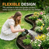 Hugeleaf 4.5 Inch Tall Landscape Edging 60 Feet Garden Edging with 60 Spikes, Plastic Landscape Border Edging for Landscaping Lawn, Flower Beds(Black)