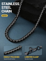 PROSTEEL Punk Jewelry Link Chain Black Necklace Neck Chain 6mm 20inch Gothic Men Cool Chains Mens Necklace