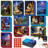 Motiskyy 100 Sets Christmas Cards with Envelopes and Stickers Christmas Cards Assortment Bulk Greetings for Xmas New Year Party Supplies 10 Designs, 6 x 4 Inch(Religious)
