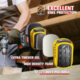 REXBETI Knee Pads for Work, Construction Knee Pads for Men, Heavy Duty Comfortable Anti-slip Foam Gel Knee Pads for Gardening Flooring and Cleaning, Strong Stretchable Straps, Yellow