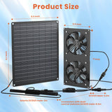 FlexSolar 12W Solar Panel Powered Fan Kit, Dual Waterproof IP65 Fans, 2500RPM High Speed, Solar Exhaust/Intake Fan for Chicken Coop, Greenhouse, Dog House, Pet House, Outdoor Shed Ventilation