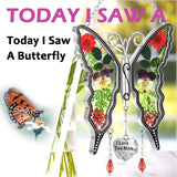 KY&BOSAM Butterfly Suncatcher Pressed Flower Stained Glass Window Hanging