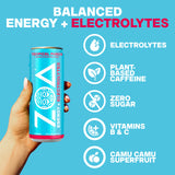 ZOA Zero Sugar Energy Drink, Variety Pack, 12 Pack, 12 Fl Oz