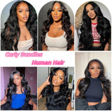Body Wave Bundles Human Hair 12A Human Hair Bundles 100% Unprocessed Brazilian Virgin Hair Bundle Deals Quick Weave 3 Bundle Real Human Hair Natural Black Hair Extensions For Woman 18 20 22 Inch