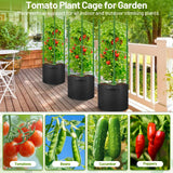 Legigo 2 Pack Tomato Cages with 10 Gallon Grow Bags- 48inch Tomato Trellis Plant Support Stakes Planter, Tomato Plant Cages Garden Trellis for Vertical Climbing Plants Vegetables Flowers Fruits
