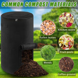 Atvkov Compost Bin Outdoor with Handles Observation Windows, 34 Gallon