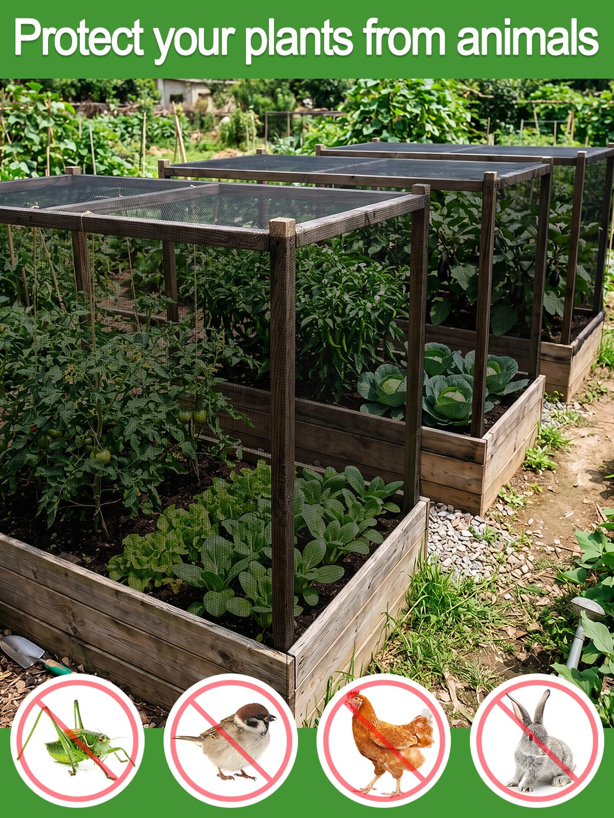 10x50ft Strong PP Nanocomposite Mosquito Net Garden Netting, Black
