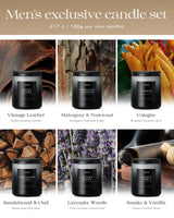 AOOVOO Scented Candles Set - 6 Pack Men Candles for Home Scented, 42 oz Soy Wax, 300 Hour Long Lasting Candle, Soy Candle Gifts Set for Men, Birthday, Valentine, Christmas, Anniversary Present