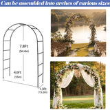 100%Metal Sturdy Garden Arch Trellis for Climbing Plants Outdoor 4.6*7.8Ft