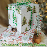 BIOBROWN Reversible Christmas Wrapping Paper - Jumbo Roll - 30 Inch X 33 Feet (82.5 sq. ft. ttl.) - Doe Floral Design Perfect for Xmas, Party, Holiday Gift Wrap