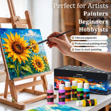 Caliart Acrylic Paint Set of 36 Colors with 12 Brushes
