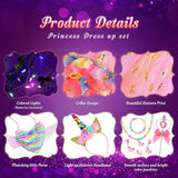Fedio Princess Dress Up for Girls, Unicorn Light Up Princess Cape Set