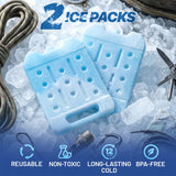 RIDGECOOL 2 Pack Reusable Extra Large Ice Packs for Cooler, Long Lasting Freezer Packs for Camping, Beach, and Road Trips, Cooler Ice Packs BPA-Free Non-Toxic, 10.28"x 7.80"