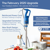 TK Commercial Immersion Blender, 750 Watt/1 HP Variable Speed Motor, 20,000 RPM X-Heavy Duty with Performance Assurance - 22"