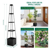 MQFORU 2Pack Raised Garden Bed Planter Boxes with Trellis, 57" Self-Watering Tomato Planter Boxes with Trellis for Climbing Vegetable and Plants, Tomato Cage for Indoor Outdoor Use