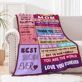 Birthday Gifts for Mom from Daughter or Son, To My Mom Blanket, 50" x 60"