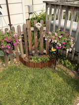 Wood Garden Edging, Wooden Fence Border Decorative Small Picket Panels for Flower Bed Barriers and Landscape Fencing (5.9" H x 47" L, 1 Pack)