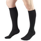 Truform 15-20 mmHg Compression Stockings for Men and Women, Knee High Length, Closed Toe, Black, Large