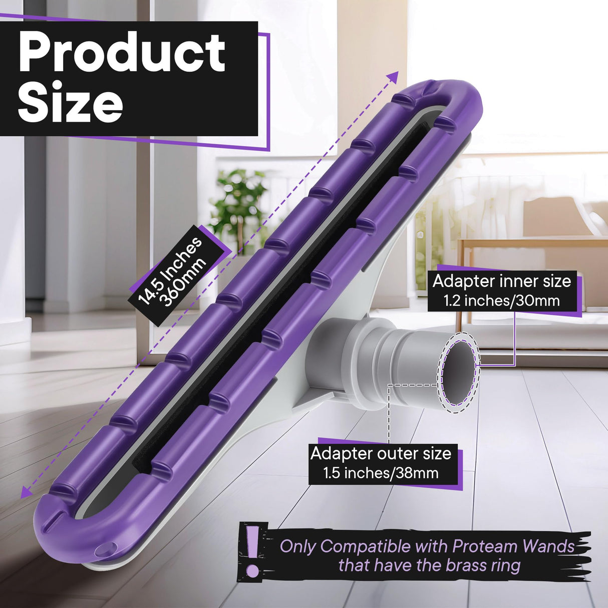 HappyAlley Replacement Floor Tool Compatible with ProTeam 101446 E-Z Glide Backpack Vacuum,Compatible with Hoover C2401, 14" Multi-Surface Brush for Commercial Cleaner (1 Pack,Nylon Brush)