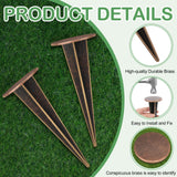 Zealor 4 Pack Permanent Property Line Markers, 7x3 Inch Brass Boundary Markers for Property Land Survey Stakes Heavy Duty Survey Pin for Home Depot Septic Tank Yard Paver Ground Landscape Surveying