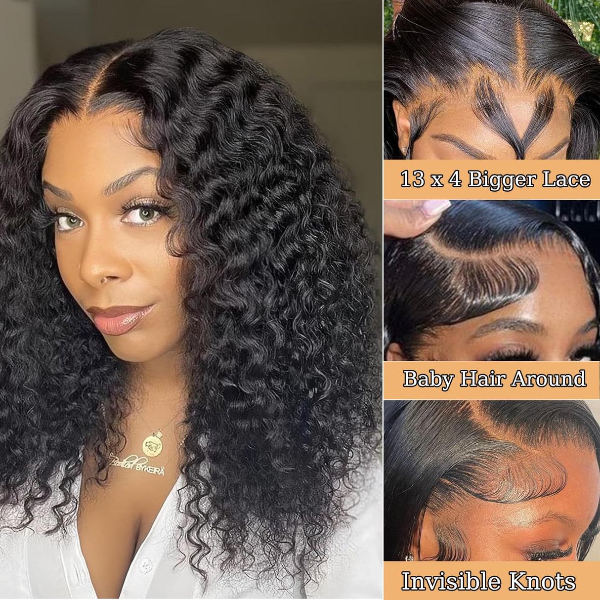 Ablvari 14inch Bob Wig Human Hair 200% Density Deep Wave Bob Lace Front Wigs Human Hair Pre Plucked 13X4 HD Lace Frontal Bob Wigs for Women Natural Color