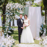 Xiomot Wooden Wedding Arch 7.2FT Square Wood Arches Arbor Backdrop Stand