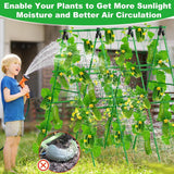 Garvee Outdoor Plant Support Trellis, 4 ft x 4 ft Metal A-Frame with Netting for Tomatoes Cucumbers Peas Beans Grapes, Climbing Vegetable Garden Trellis for Raised Beds, Green