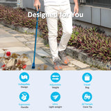 HEALTHBAZAAR All Terrain Walking Cane for Men & Women, Lightweight, Foldable, Adjustable, Shock Absorption, Collapsible Walking Stick for Seniors (Black)