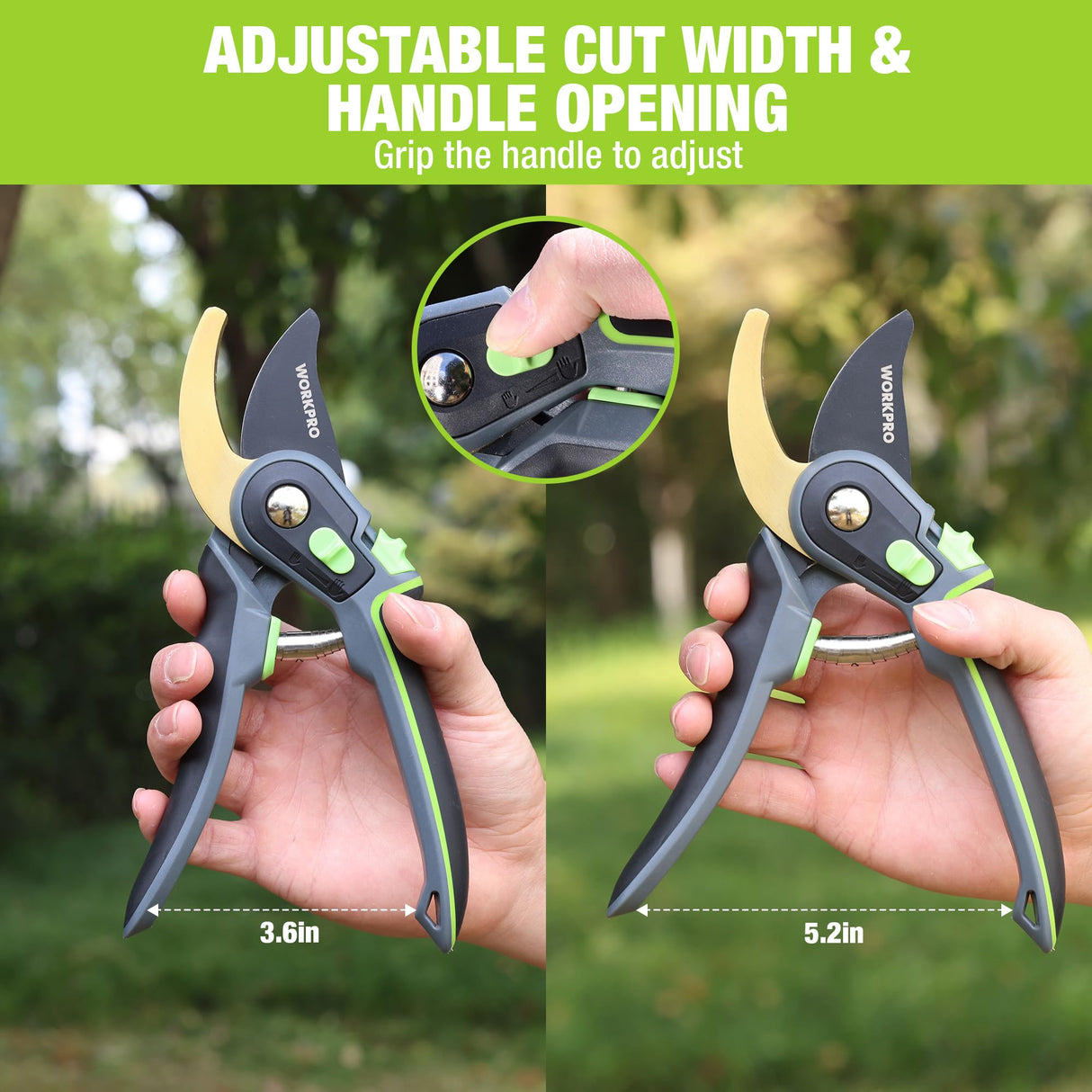 WORKPRO 9" Bypass Pruning Shears, Garden Shears with Titanium Coated