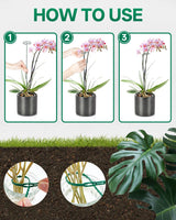6 Pack 35.4 In Metal Plant Stakes, Plant Support Stakes with 15 Twist Ties