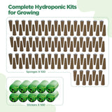 LETPOT 200 Pcs Seed Pod Kits, Replacement Root Growth Sponges Seed Pods, Seed Starter Sponges Kit for Hydroponic Indoor Garden System with 100 Sponges, 100 Stickers