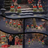 4 Pack Christmas Tree Solar Pathway Lights Outdoor Decorations, Waterproof Artificial Mini Xmas Tree Stake Lights with DIY Ornamets for Garden Yard Porch Decor (Snowy Tree)