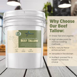 Stellar - Beef Tallow - 100% Grass-Fed & Finished - Good for Cooking, Baking and Frying - Food Grade - 2 LBS