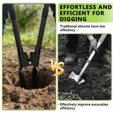 LLARGUEST Post Hole Digger,57 Inch Heavy Duty Metal Hole Digger Tool for Digging,Grey Manual Tool for Transplant, Camping,Gardening.
